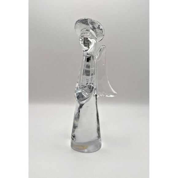 Unmarked | Accents | Murano Style Clear Art Glass Angel Figurine 9 Halo ...
